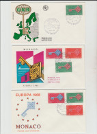 1968 N.4 BUSTE EUROPA CEPT PREMIER JOUR D'EMISSION FIRST DAY COVER ERSTTAGSBRIEF 1°GIORNO EMISSIONE MONACO - 1968