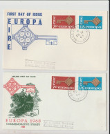 1968 N.2 BUSTE EUROPA CEPT PREMIER JOUR D'EMISSION FIRST DAY COVER ERSTTAGSBRIEF 1°GIORNO EMISSIONE EIRE - 1968