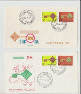 1968 N.2 BUSTE EUROPA CEPT PREMIER JOUR D'EMISSION FIRST DAY COVER ERSTTAGSBRIEF 1°GIORNO EMISSIONE LUXEMBOURG - 1968