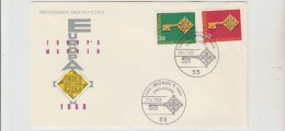 1968 N.1 BUSTA EUROPA CEPT PREMIER JOUR D'EMISSION FIRST DAY COVER ERSTTAGSBRIEF 1°GIORNO EMISSIONE DEUTSCHE BUNDESPOST - 1968