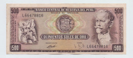 PERU - 500 SOLES DE ORO PIEROLA MINERS P-104B 1974 - XF - Pérou