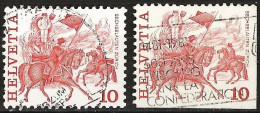 Switzerland 1977 - Mi 1101A / Eur - YT 1034/34b ( Regional Festival : Horse Race, Zürich ) - Plaatfouten