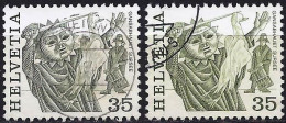 Switzerland 1977 - Mi 1103A - YT 1036 ( Regional Festival : Cutting Of The Goose, Sursee ) Two Shades Of Color - Errores & Curiosidades