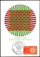 Andorre Français - Andorra CM 1970 Y&T N°202 - Michel N°MK222 - 40c EUROPA - Maximumkarten (MC)