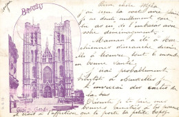 BELGIQUE - Bruxelles - Eglise Sainte Gudule - Vue Générale - Façade Principale - Carte Postale Ancienne - Monumenten, Gebouwen