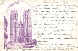 BELGIQUE - Bruxelles - Eglise Sainte Gudule - Vue Générale - Façade Principale - Carte Postale Ancienne - Monumenti, Edifici