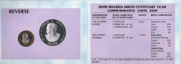 Celebrate Diwali With Silver Proof Coins In Sealed Cover, Dr. Homi Bhabha Comm., 35% Pur Silveer, 2009,FV-$25.00 - Andere - Azië