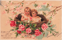 FANTAISIE - Bébés - Le Frère Et Sa Petite Soeur Pour Vous Aimer N'ont Qu'un Seul Coeur - Carte Postale Ancienne - Baby's