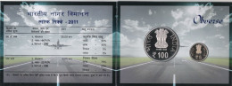 Celebrate Diwali W/ Silver Proof Coins In Sealed Cover, 100 Yrs Of Civil Aviation In India Comm, 2010 - Autres – Asie