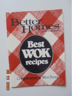 Better Homes And Gardens Best WOK Recipes Compliments Of West Bend 1987 - Americana