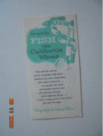 Recipes For Fish With California Wines - Wine Advisory Board 1957 - American (US)