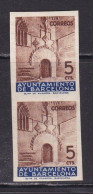 1936 - España - Barcelona - Edifil 13s - Puerta Gotica Ayuntamiento - MNH - Sin Dentar - Tira 2 - Valor Catalogo 64 € - Barcelona