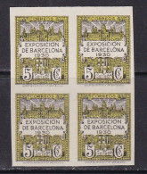 1929 - España - Barcelona - Edifil 4s - Sin Dentar - Bloque 4 - Exposicion De Barcelona 1930 - MNG - Barcelona