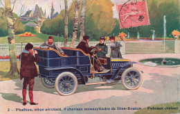 FRANCE - Puteaux - 9 Chevaux Monocylindre De Dion-Bouton - Dessin - Colorisé - Carte Postale Ancienne - Puteaux