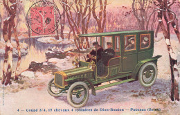 FRANCE - Puteaux - Coupé - 15 Chevaux  4 Cylindres De Dion-Bouton - Dessin - Colorisé - Carte Postale Ancienne - Puteaux