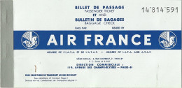1959 Ticket Air France Tunis-Marseille - Europe
