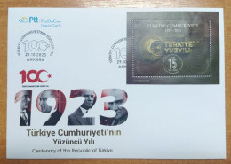 AC - TURKEY FDC - CENTENARY OF THE REPUBLIC OF TURKIYE ANKARA, 29 OCTOBER 2023 - FDC