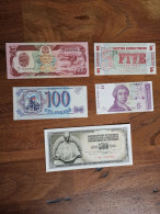 LOT N°6    5 BILLETS UNC MONDE - Collections & Lots