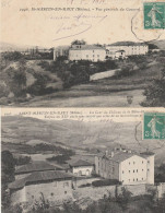 SAINT MARTIN EN HAUT VUE GENERALE ROCHEFORT + VUE GENERALE DU COUVENT + LA COUR DU CHATEAU...1912 - Sonstige & Ohne Zuordnung