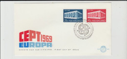 1969 N.1 BUSTA EUROPA CEPT PREMIER JOUR D'EMISSION FIRST DAY COVER ERSTTAGSBRIEF 1°GIORNO EMISSIONE NEDERLAND - 1969