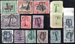 2103. BELGIUM 15 ST.. WIITH (T) HANDSTAMP LOT - Timbres