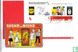 1997 NEDELANDS SUSKE EN WISKE  TELEFOON KAART OP COVER MET POSTZEGELS -- ZIE SCAN - Pubbliche