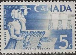CANADA 1955 50th Anniversary Of Alberta And Saskatchewan Provinces - 5c - Pioneer Settlers MH - Nuovi