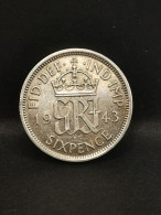 6 PENCE ARGENT 1943 GEORGE VI ROYAUME UNI / UNITED KINGDOM SILVER - H. 6 Pence