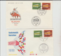 1969 N.2 BUSTA EUROPA CEPT PREMIER JOUR D'EMISSION FIRST DAY COVER ERSTTAGSBRIEF 1°GIORNO EMISSIONE DEUTSCHE BUNDESPOST - 1969