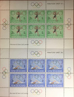 New Zealand 1968 Health Olympic Games Minisheets MNH - Blocks & Sheetlets