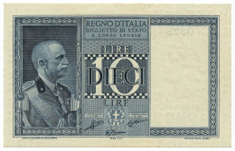 10 LIRE BIGLIETTO DI STATO VITTORIO EMANUELE III FASCIO 1938 XVII SUP - Otros