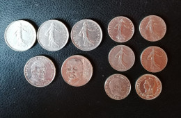 Lot De 11 Pieces De 5 Francs Et 1 Francs. - Lots & Kiloware - Coins