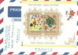 INDE LETTRE PAR AVION BLOC 44c  POUR FRAISSES ( LOIRE ) DE 2003 LETTRE COVER - Lettres & Documents