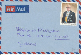 Finland Cover Sent To Sweden Single Franked Urho Kekkonen - Lettres & Documents