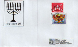 2022: Happy Hanukkah! (Lighting The Candles Festival)  Letter From Woodburn, Oregon  To California - Lettres & Documents