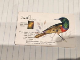 Zambia-(ZAM-Z-01)-Collared Sunbird-(6)-(K10.000)(1000-171648)-(look Out Side)-used Card+1card Prepiad Free - Zambie