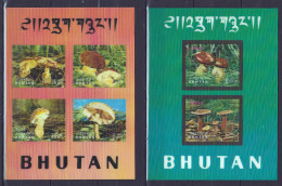 Bhoutan Champignons, Feuillet 56 Et 57 Non Dentelés, Neufs Impeccables ** 3 D, Pilze,  Setas, Mushroom - Mushrooms