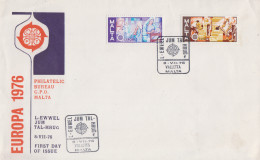 Enveloppe  FDC   1er  Jour   MALTE    Paire  EUROPA     1976 - 1976