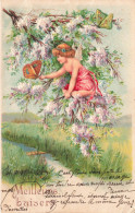 FANTAISIES - Un Enfant Avec Des Ailes Sur Les Branches D'un Arbre - Colorisé -  Carte Postale Ancienne - Baby's