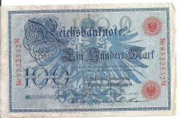 ALLEMAGNE 100 MARK 1908 VF P 33 - 100 Mark