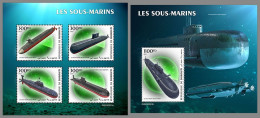 DJIBOUTI 2023 MNH Submarines U-Boote M/S+S/S - OFFICIAL ISSUE - DHQ2345 - Sous-marins