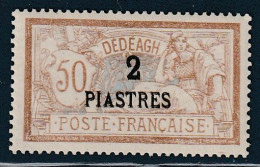 DEDEAGH - N°14a * (1902-11) 2pi Sur 50c Brun Et Gris - DOUBLE SURCHARGE - - Unused Stamps