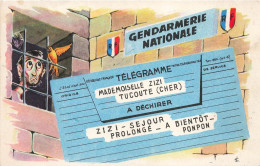 ILLUSTRATEUR - Signé - Gendarmerie Nationale - Séjour Prolongé - Colorisé - Carte Postale Ancienne - Non Classificati