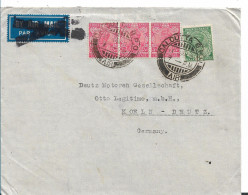 INDIEN, Britisch 181 / Calcutta Per Luftpost Nach Köln 1937 - 1936-47 Koning George VI