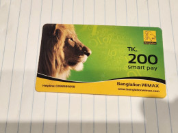 BANGLADESH-(BD-WIMAX-PRE-0001)-BANGLALION-(1)-(TK 200)-(83516144)-used Card+1card Prepiad Free - Bangladesch