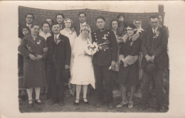 Bride & Groom , Wedding , Marriage , Mariage , Hochzeit Real Photo Postcard , Military Militaria - Noces