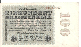 ALLEMAGNE 100 MO MARK 1923 XF+ P 107 - 100 Miljoen Mark