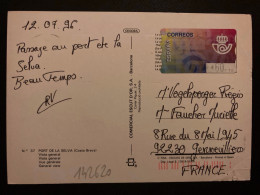 CP Pour La FRANCE Datée 12 07 96 VIGNETTE 60 PTS OBL.MEC. - Timbres De Distributeurs [ATM]