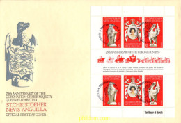 716018 MNH SAN CRISTOBAL-NEVIS-ANGUILLA 1978 25 ANIVERSARIO DE LA CORONACION DE ISABEL II - St.Christopher, Nevis En Anguilla (...-1980)