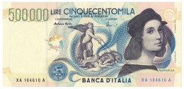 500000 LIRE BANCA D'ITALIA RAFFAELLO SERIE SOSTITUTIVA XA 25/07/2001 QFDS - Altri & Non Classificati
